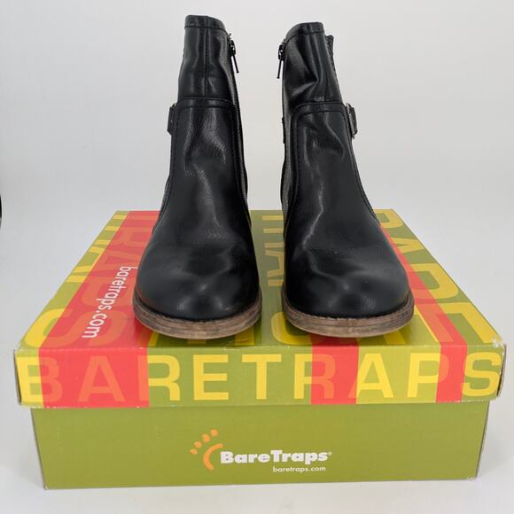 BareTraps Ankle Boot Black Tansy Women's US Size 8-1/2 Ladies Boots Biker Bootie - Picture 3 of 11